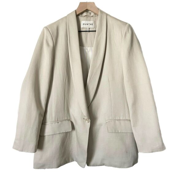 Munthe Kliomi Outerwear Single Button Blazer in Kit Beige Size 36 EU 6 US - Picture 2 of 4